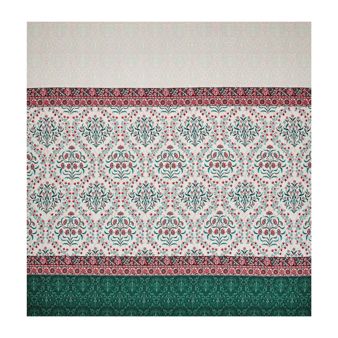 Bella Casa Fashion & Retail Ltd BEDSHEET 108 X 108 Inch / Green & Red / 100 % Premium Cotton Super King Size Double Bedsheet Set Premium Cotton with 2 Pillow Covers Digital Printed Green & Red Coloured - Celestia Designer Collection