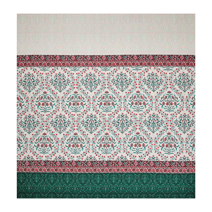 Bella Casa Fashion & Retail Ltd BEDSHEET 108 X 108 Inch / Green & Red / 100 % Premium Cotton Super King Size Double Bedsheet Set Premium Cotton with 2 Pillow Covers Digital Printed Green & Red Coloured - Celestia Designer Collection