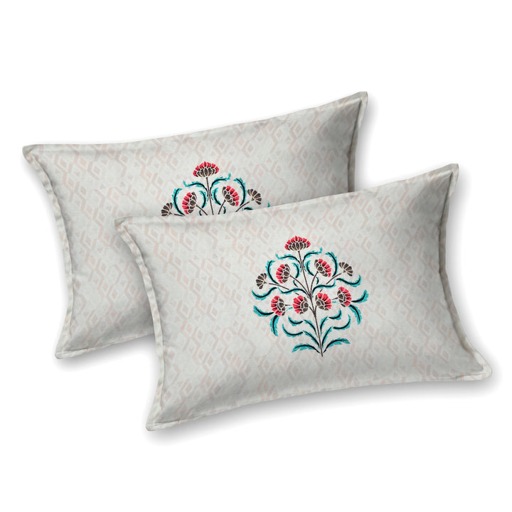 Bella Casa Fashion & Retail Ltd BEDSHEET 108 X 108 Inch / Green & Red / 100 % Premium Cotton Super King Size Double Bedsheet Set Premium Cotton with 2 Pillow Covers Digital Printed Green & Red Coloured - Celestia Designer Collection