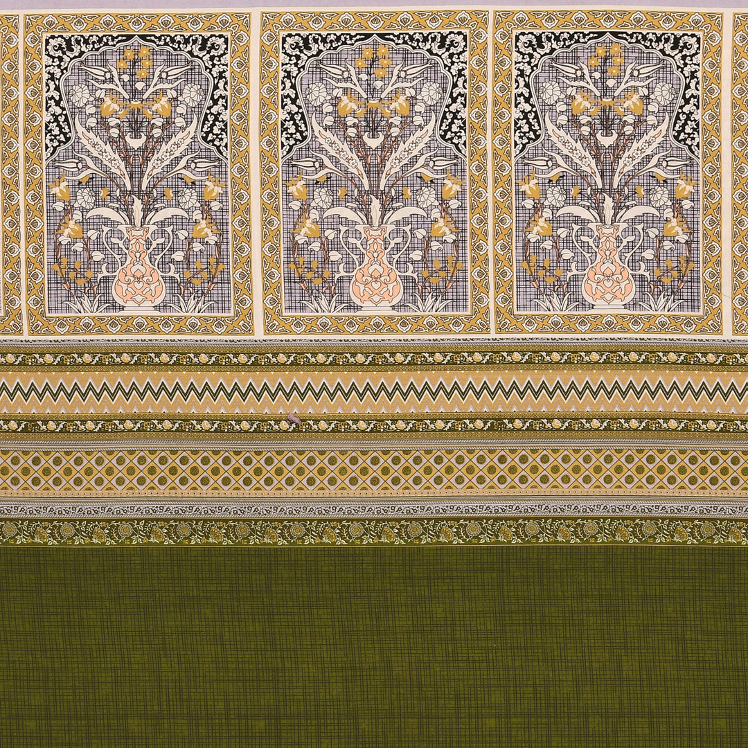 Bella Casa Fashion & Retail Ltd BEDSHEET 108 X 108 Inch / Multi & Brown / 100 % Premium Cotton Super King Size Double Bedsheet Set Premium Cotton with 2 Pillow Covers Digital Printed Multi & Brown Coloured - Celestia Designer Collection