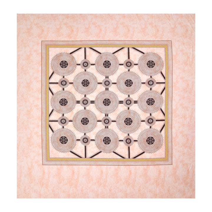 Bella Casa Fashion & Retail Ltd BEDSHEET 108 X 108 Inch / Peach & Maroon / 100 % Premium Cotton Super King Size Double Bedsheet Set Premium Cotton with 2 Pillow Covers Digital Printed Peach & Maroon Coloured - Celestia Designer Collection