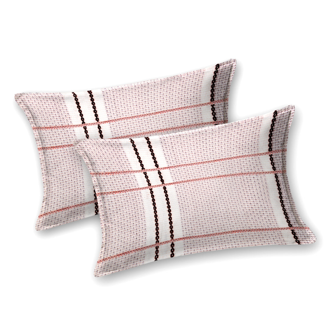 Bella Casa Fashion & Retail Ltd BEDSHEET 108 X 108 Inch / Peach & Multi / 100 % Premium Cotton Super King Size Double Bedsheet Set Premium Cotton with 2 Pillow Covers Digital Printed Peach & Multi Coloured - Celestia Designer Collection