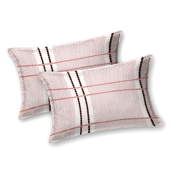 Bella Casa Fashion & Retail Ltd BEDSHEET 108 X 108 Inch / Peach & Multi / 100 % Premium Cotton Super King Size Double Bedsheet Set Premium Cotton with 2 Pillow Covers Digital Printed Peach & Multi Coloured - Celestia Designer Collection