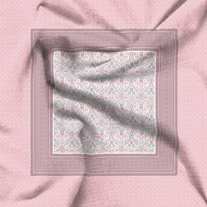 Bella Casa Fashion & Retail Ltd  BEDSHEET 108 X 108 Inch / Pink / 100 % Luxury Cotton Double Premium Bedsheet Set 100 % Luxury Cotton Super King Size with 2 Pillow Covers Floral Ethnic Design Pink Colour - Rajputana Designer Collection