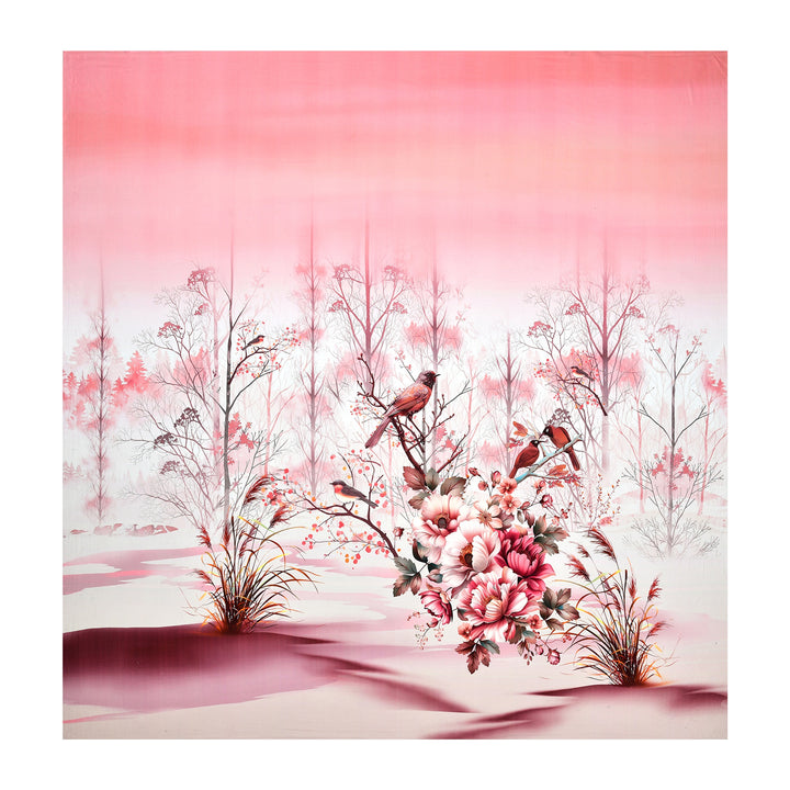 Bella Casa Fashion & Retail Ltd BEDSHEET 108 X 108 Inch / Pink & Multi / 100 % Premium Cotton Super King Size Double Bedsheet Set Premium Cotton with 2 Pillow Covers Digital Printed Pink & Multi Coloured - Celestia Designer Collection