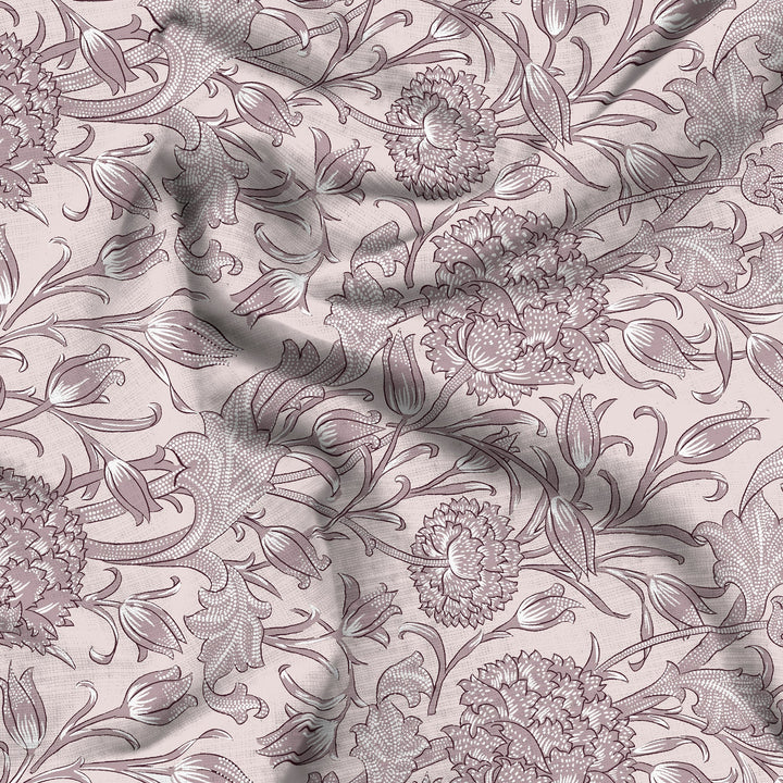 Bella Casa Fashion & Retail Ltd BEDSHEET 108 X 108 Inch / Purple / Cotton Double Bedsheet Set Cotton Super King Size with 2 Pillow Covers Floral Design Purple Colour - Paris Collection