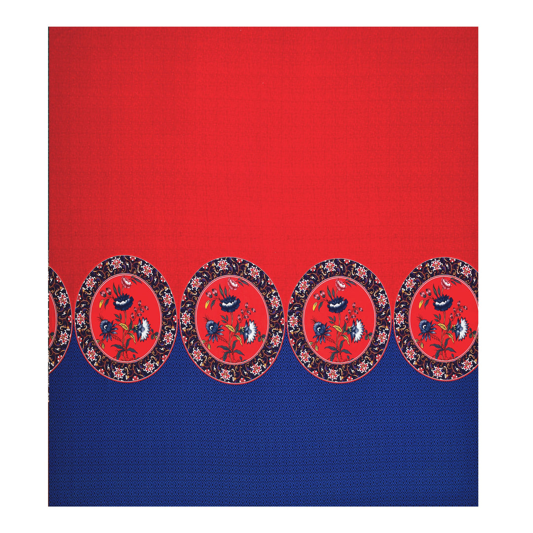 Bella Casa Fashion & Retail Ltd BEDSHEET 108 X 108 Inch / Red & Blue / 100 % Premium Cotton Super King Size Double Bedsheet Set Premium Cotton with 2 Pillow Covers Digital Printed Red & Blue Coloured - Celestia Designer Collection