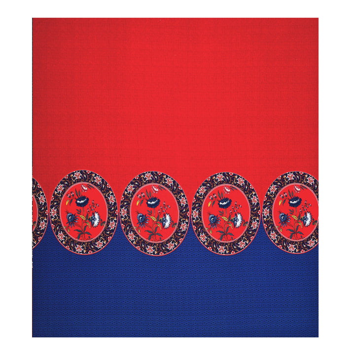 Bella Casa Fashion & Retail Ltd BEDSHEET 108 X 108 Inch / Red & Blue / 100 % Premium Cotton Super King Size Double Bedsheet Set Premium Cotton with 2 Pillow Covers Digital Printed Red & Blue Coloured - Celestia Designer Collection