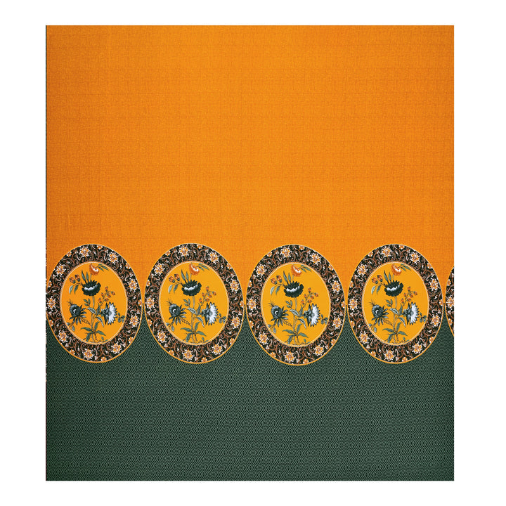 Bella Casa Fashion & Retail Ltd BEDSHEET 108 X 108 Inch / Yellow & Green / 100 % Premium Cotton Super King Size Double Bedsheet Set Premium Cotton with 2 Pillow Covers Digital Printed Yellow & Green Coloured - Celestia Designer Collection