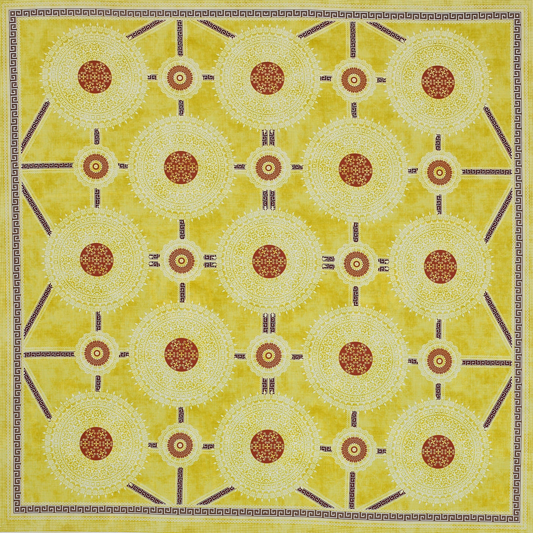 Bella Casa Fashion & Retail Ltd BEDSHEET 108 X 108 Inch / Yellow & Red / 100 % Premium Cotton Super King Size Double Bedsheet Set Premium Cotton with 2 Pillow Covers Digital Printed Yellow & Red Coloured - Celestia Designer Collection