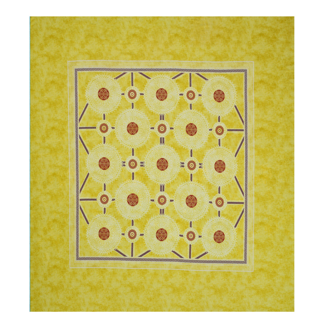 Bella Casa Fashion & Retail Ltd BEDSHEET 108 X 108 Inch / Yellow & Red / 100 % Premium Cotton Super King Size Double Bedsheet Set Premium Cotton with 2 Pillow Covers Digital Printed Yellow & Red Coloured - Celestia Designer Collection