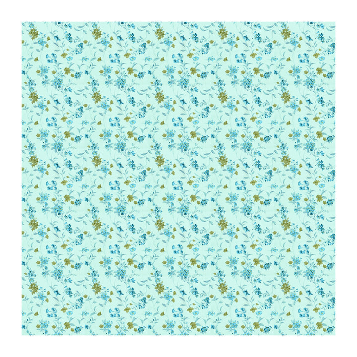 Bella Casa Fashion & Retail Ltd BEDSHEET 60 X 90 Inch / Blue & Multi / Cotton Bella Casa Single Size Cotton Bedsheet with 1 Pillow Cover Floral Design Blue & Multi Colour - Stella Collection
