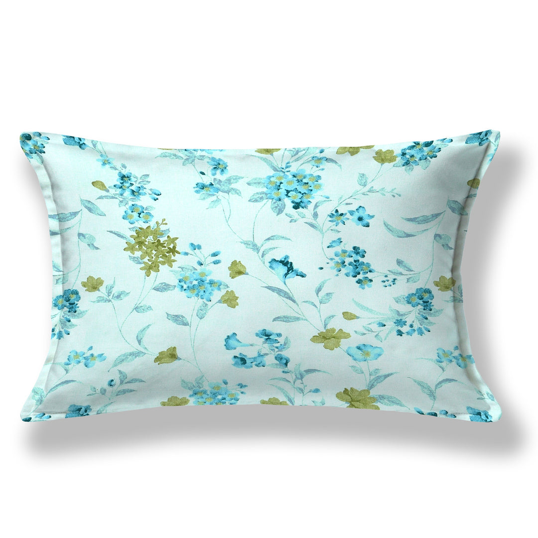 Bella Casa Fashion & Retail Ltd BEDSHEET 60 X 90 Inch / Blue & Multi / Cotton Bella Casa Single Size Cotton Bedsheet with 1 Pillow Cover Floral Design Blue & Multi Colour - Stella Collection