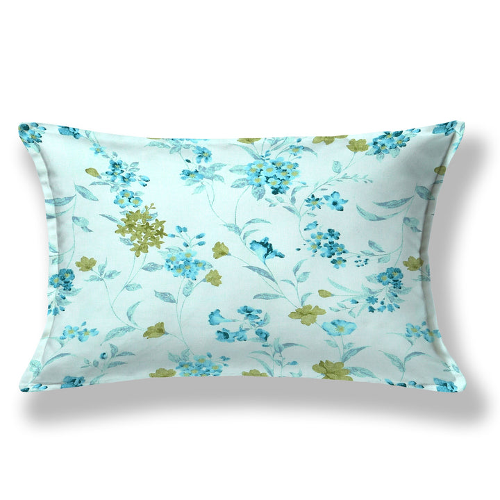 Bella Casa Fashion & Retail Ltd BEDSHEET 60 X 90 Inch / Blue & Multi / Cotton Bella Casa Single Size Cotton Bedsheet with 1 Pillow Cover Floral Design Blue & Multi Colour - Stella Collection