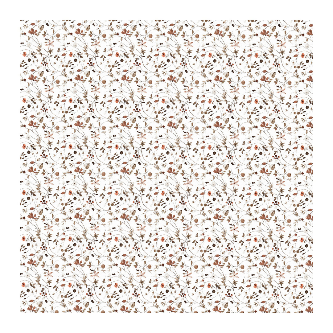 Bella Casa Fashion & Retail Ltd BEDSHEET 60 X 90 Inch / Brown / Cotton Bella Casa Single Size Cotton Bedsheet with 1 Pillow Cover Floral Design Brown Colour - Stella Collection