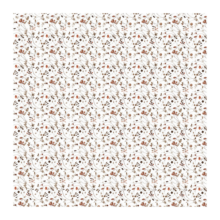 Bella Casa Fashion & Retail Ltd BEDSHEET 60 X 90 Inch / Brown / Cotton Bella Casa Single Size Cotton Bedsheet with 1 Pillow Cover Floral Design Brown Colour - Stella Collection