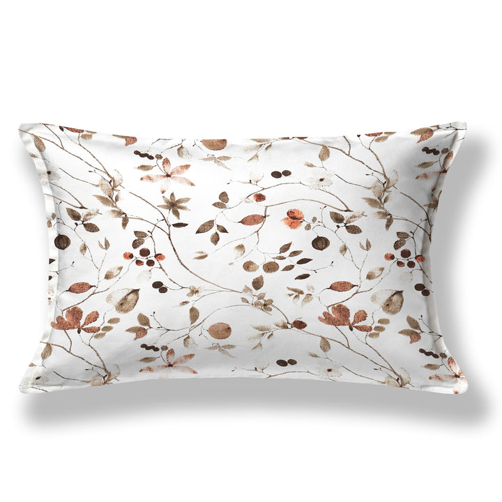 Bella Casa Fashion & Retail Ltd BEDSHEET 60 X 90 Inch / Brown / Cotton Bella Casa Single Size Cotton Bedsheet with 1 Pillow Cover Floral Design Brown Colour - Stella Collection