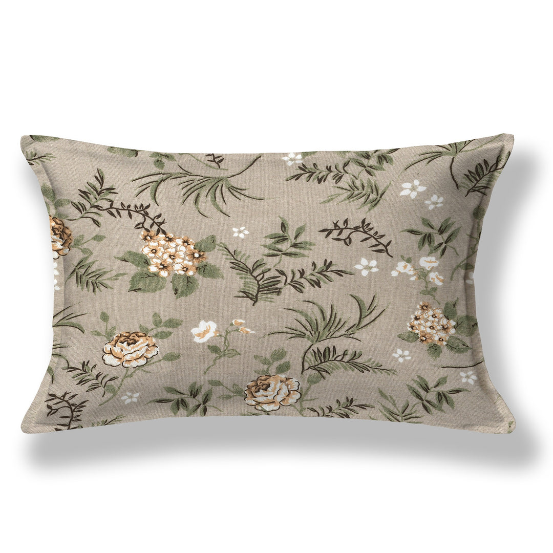 Bella Casa Fashion & Retail Ltd BEDSHEET 60 X 90 Inch / Brown & Multi / Cotton Bella Casa Single Size Cotton Bedsheet with 1 Pillow Cover Floral Design Brown & Multi Colour - Stella Collection