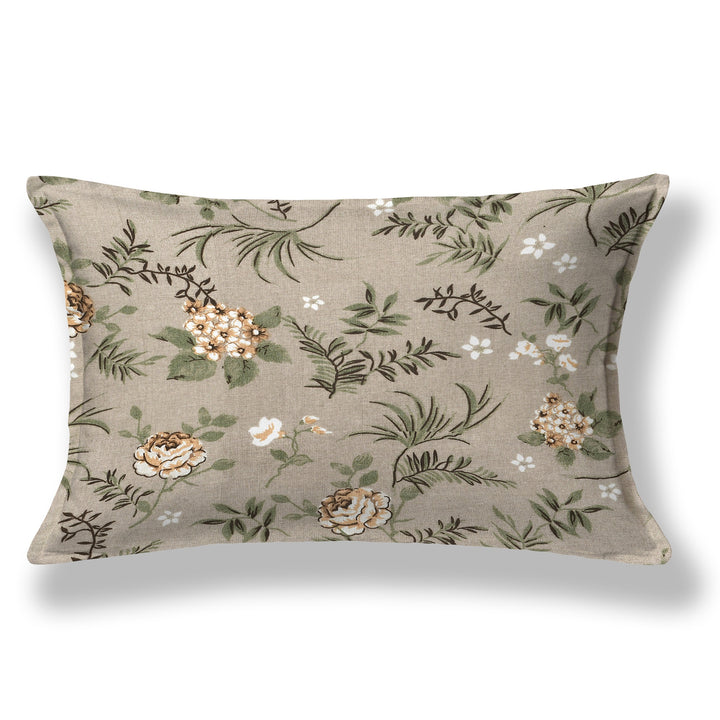 Bella Casa Fashion & Retail Ltd BEDSHEET 60 X 90 Inch / Brown & Multi / Cotton Bella Casa Single Size Cotton Bedsheet with 1 Pillow Cover Floral Design Brown & Multi Colour - Stella Collection