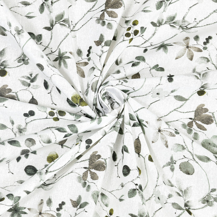 Bella Casa Fashion & Retail Ltd BEDSHEET 60 X 90 Inch / Green / Cotton Bella Casa Single Size Cotton Bedsheet with 1 Pillow Cover Floral Design Green Colour - Stella Collection