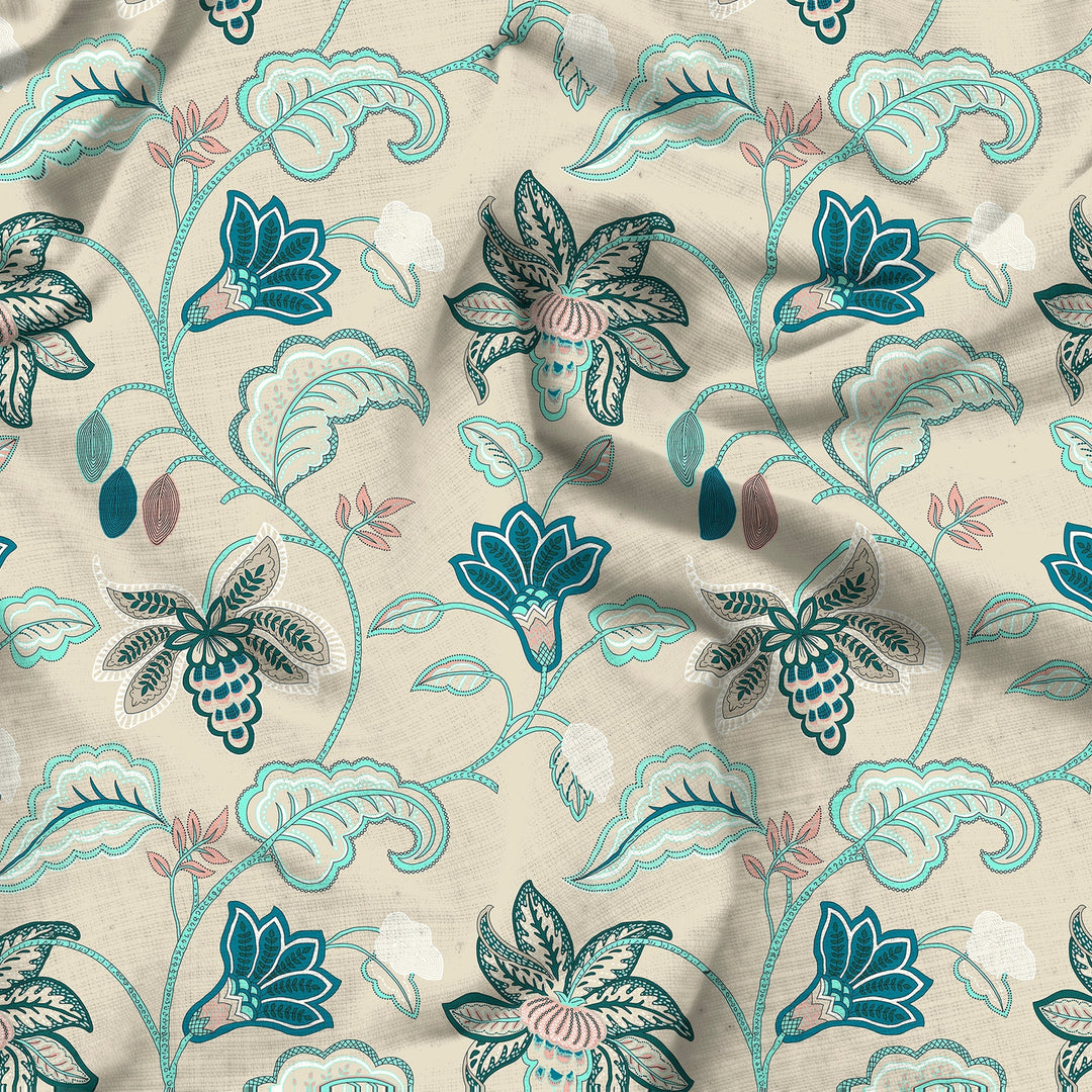 Bella Casa Single Size Cotton Bedsheet with 1 Pillow Cover Geometric Desige Multi Colour - Stella Collection