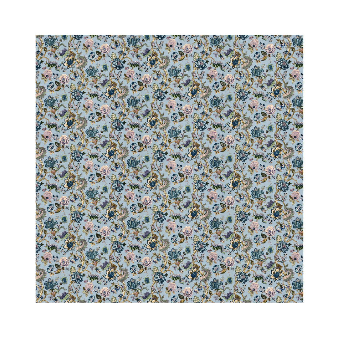 Bella Casa Fashion & Retail Ltd BEDSHEET 72 inch x 78 inch + 10 inch / Blue / 100 % Pure Cotton Double Fitted Bedsheet Set 100% Cotton with 2 Pillow Covers Floral Design Blue Colour - Scarlet Collection