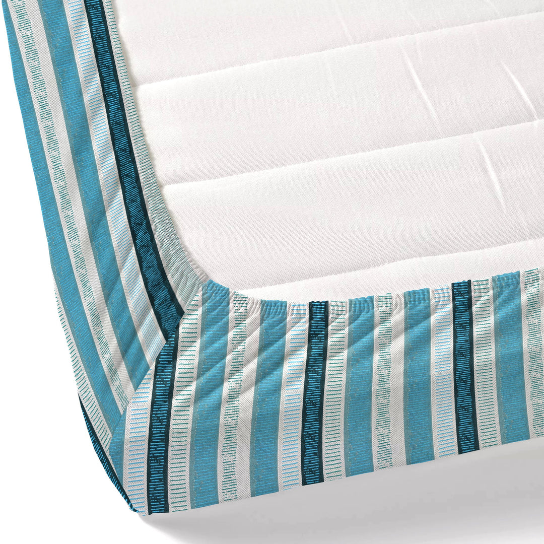 Bella Casa Fashion & Retail Ltd BEDSHEET 72 inch x 78 inch + 10 inch / Blue / 100 % Pure Cotton Double Fitted Bedsheet Set 100% Cotton with 2 Pillow Covers Floral Design Blue Colour - Scarlet Collection