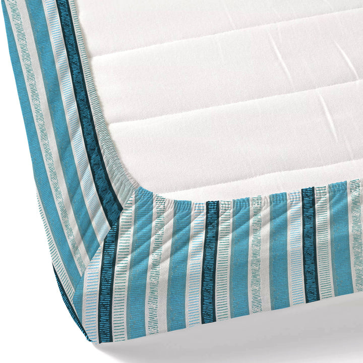 Bella Casa Fashion & Retail Ltd BEDSHEET 72 inch x 78 inch + 10 inch / Blue / 100 % Pure Cotton Double Fitted Bedsheet Set 100% Cotton with 2 Pillow Covers Floral Design Blue Colour - Scarlet Collection