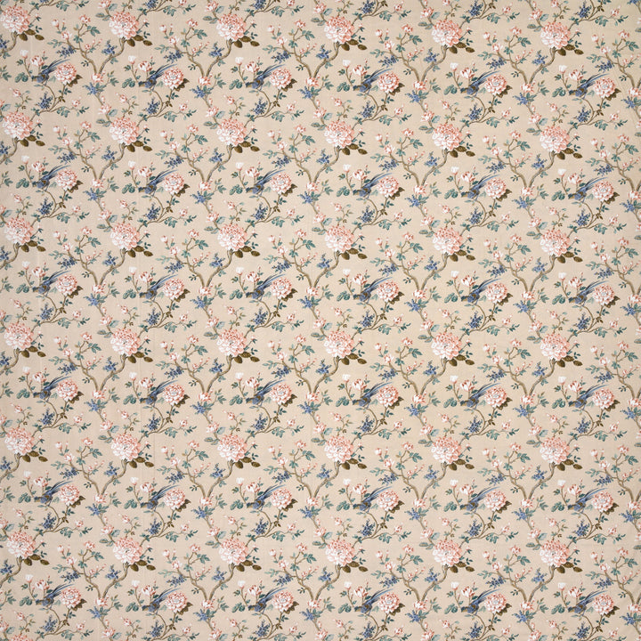 Bella Casa Fashion & Retail Ltd BEDSHEET 72 inch x 78 inch + 10 inch / Blue & Beige / 100 % Pure Cotton Double Fitted Bedsheet Set 100% Cotton with 2 Pillow Covers Floral Design Blue & Beige Colour - Scarlet Collection