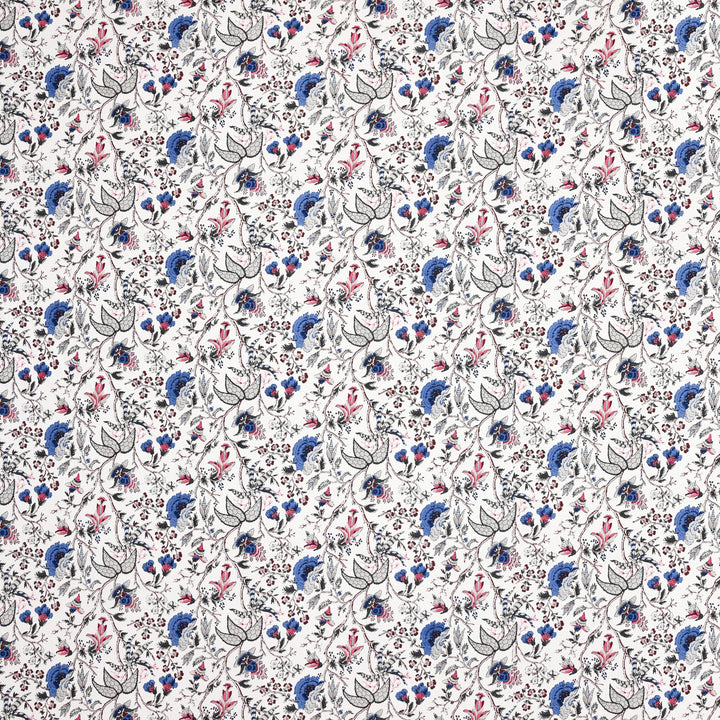 Bella Casa Fashion & Retail Ltd BEDSHEET 72 inch x 78 inch + 10 inch / Blue & Off White / 100 % Pure Cotton Double Fitted Bedsheet Set 100% Cotton with 2 Pillow Covers Floral Design Blue & Off White Colour - Scarlet Collection