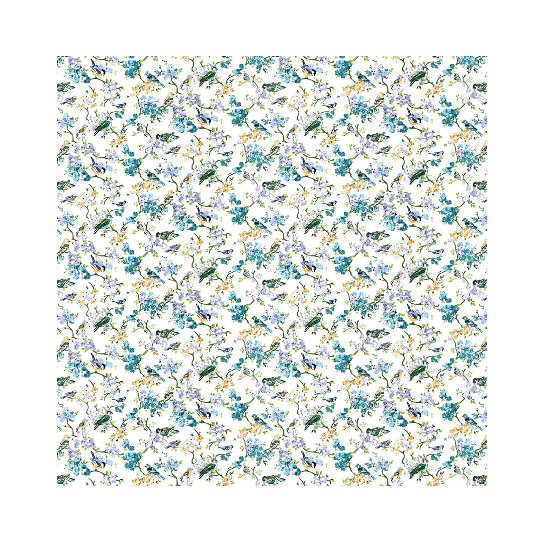 Bella Casa Fashion & Retail Ltd BEDSHEET 72 inch x 78 inch + 10 inch / Blue & Off White / 100 % Pure Cotton Double Fitted Bedsheet Set 100% Cotton with 2 Pillow Covers Floral Design Blue & Off White Colour - Scarlet Collection