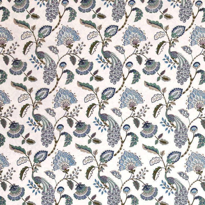 Bella Casa Fashion & Retail Ltd BEDSHEET 72 inch x 78 inch + 10 inch / Blue & White / 100 % Pure Cotton Double Fitted Bedsheet Set 100% Cotton with 2 Pillow Covers Floral Design Blue & White Colour - Scarlet Collection