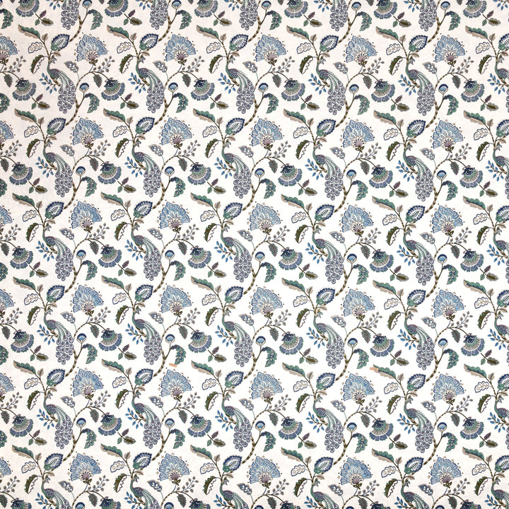 Bella Casa Fashion & Retail Ltd BEDSHEET 72 inch x 78 inch + 10 inch / Blue & White / 100 % Pure Cotton Double Fitted Bedsheet Set 100% Cotton with 2 Pillow Covers Floral Design Blue & White Colour - Scarlet Collection