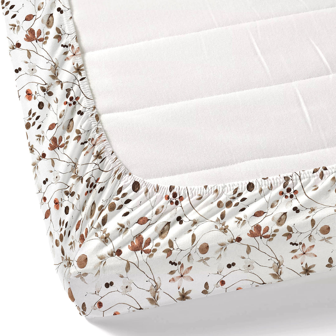 Bella Casa Fashion & Retail Ltd BEDSHEET 72 inch x 78 inch + 10 inch / Multi / 100 % Pure Cotton Double Fitted Bedsheet Set 100% Cotton with 2 Pillow Covers Floral Design Multi Colour - Scarlet Collection