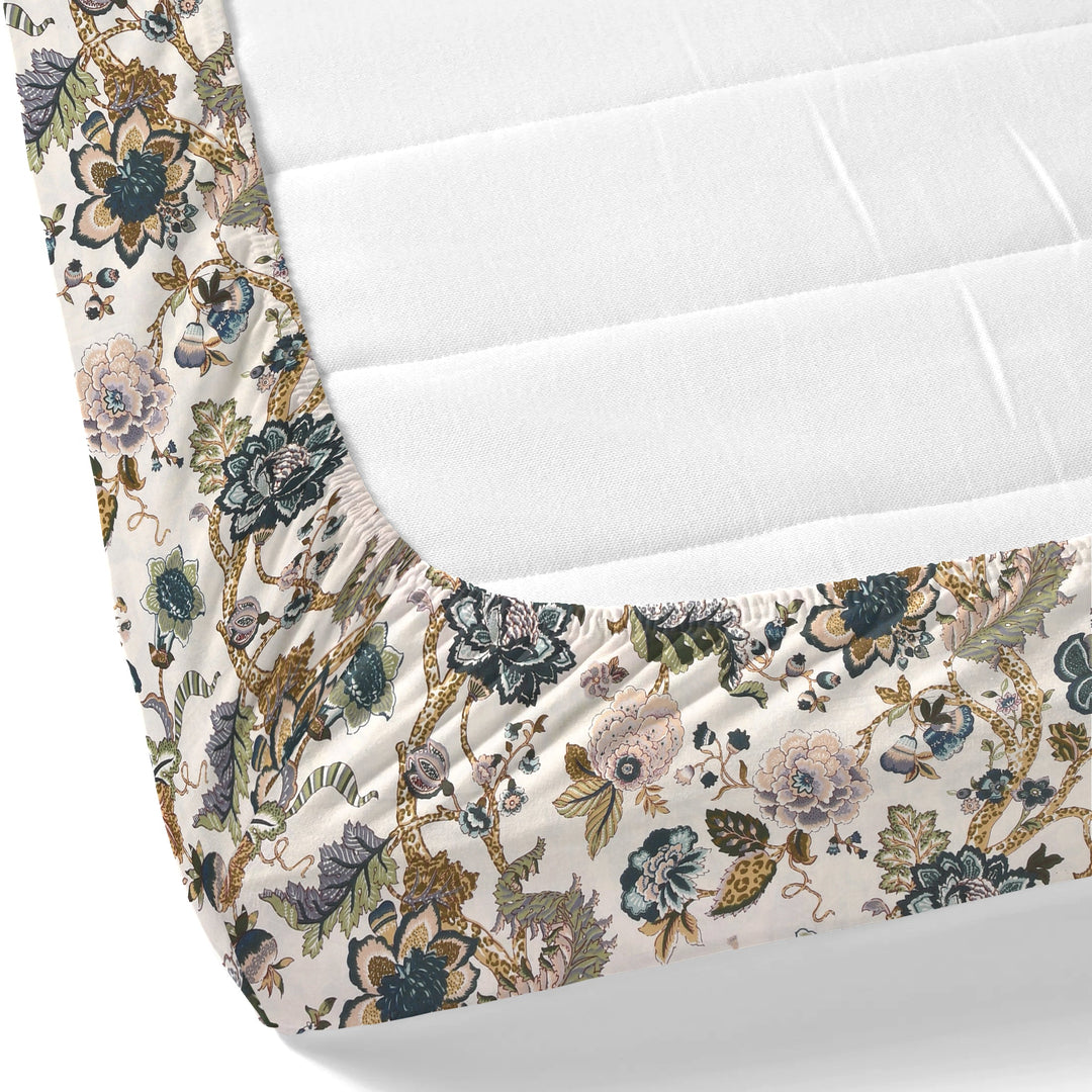 Bella Casa Fashion & Retail Ltd BEDSHEET 72 inch x 78 inch + 10 inch / Multicolor / 100 % Pure Cotton Double Fitted Bedsheet Set 100% Cotton with 2 Pillow Covers Floral Design Multi Colour - Scarlet Collection