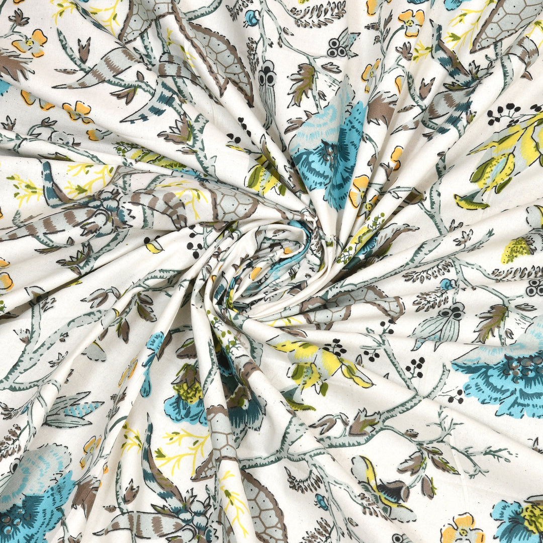 Bella Casa Fashion & Retail Ltd BEDSHEET 72 inch x 78 inch + 10 inch / Multicolor / 100 % Pure Cotton Double Fitted Bedsheet Set 100% Cotton with 2 Pillow Covers Floral Design Multi Colour - Scarlet Collection