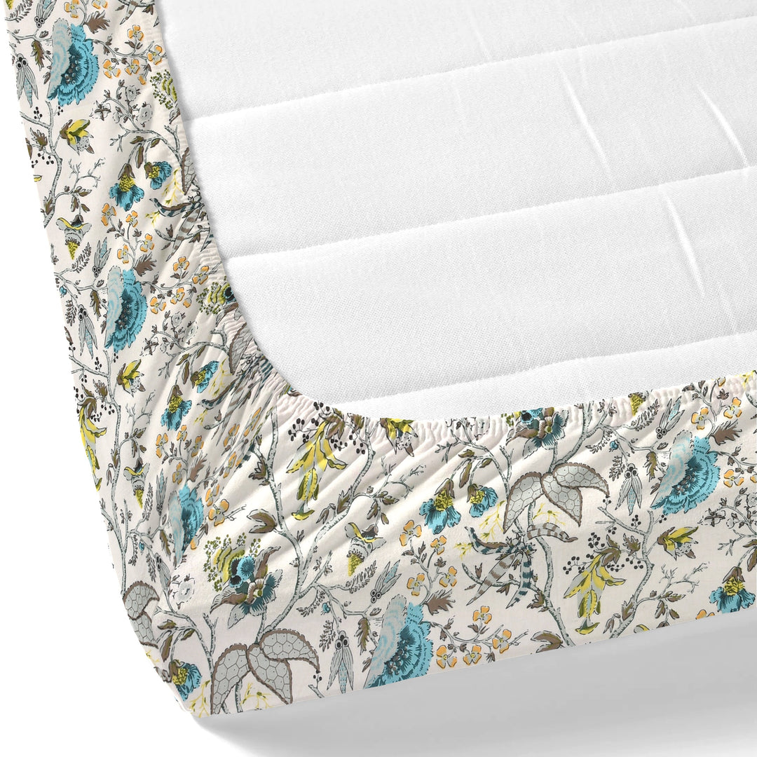 Bella Casa Fashion & Retail Ltd BEDSHEET 72 inch x 78 inch + 10 inch / Multicolor / 100 % Pure Cotton Double Fitted Bedsheet Set 100% Cotton with 2 Pillow Covers Floral Design Multi Colour - Scarlet Collection