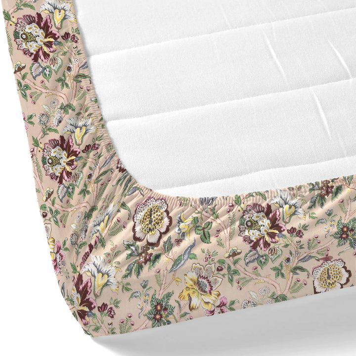 Bella Casa Fashion & Retail Ltd BEDSHEET 72 inch x 78 inch + 10 inch / Multicolor / 100 % Pure Cotton Double Fitted Bedsheet Set 100% Cotton with 2 Pillow Covers Floral Design Multi Colour - Scarlet Collection