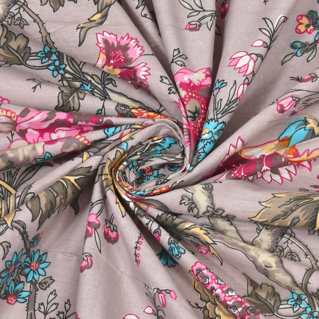 Bella Casa Fashion & Retail Ltd BEDSHEET 72 inch x 78 inch + 10 inch / Multicolor / 100 % Pure Cotton Double Fitted Bedsheet Set 100% Cotton with 2 Pillow Covers Floral Design Multi Colour - Scarlet Collection