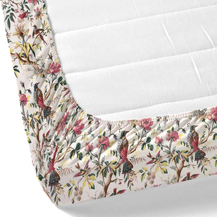 Bella Casa Fashion & Retail Ltd BEDSHEET 72 inch x 78 inch + 10 inch / Multicolor / 100 % Pure Cotton Double Fitted Bedsheet Set 100% Cotton with 2 Pillow Covers Floral Design Multi Colour - Scarlet Collection