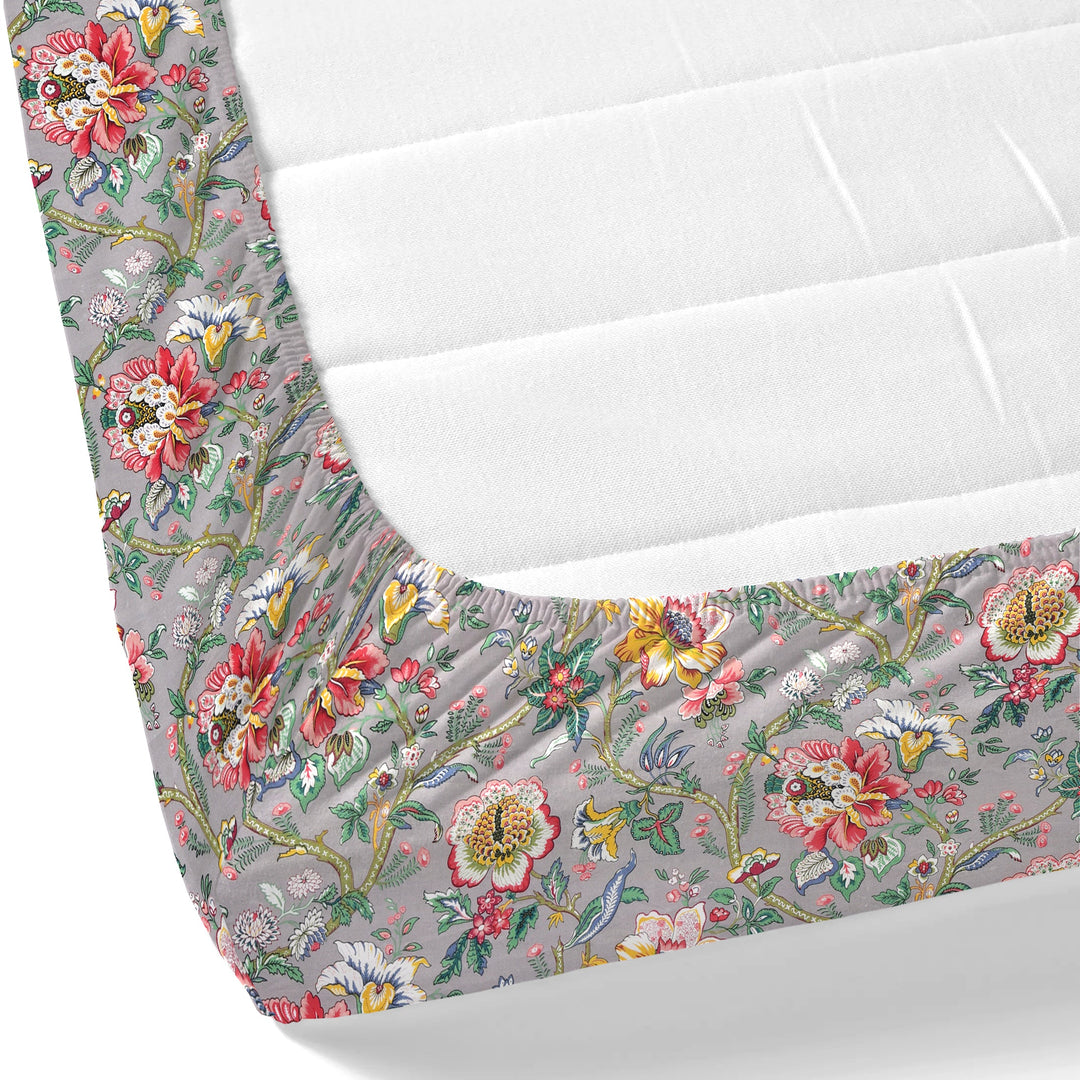 Bella Casa Fashion & Retail Ltd BEDSHEET 72 inch x 78 inch + 10 inch / Multicolor / 100 % Pure Cotton Double Fitted Bedsheet Set 100% Cotton with 2 Pillow Covers Floral Design Multi Colour - Scarlet Collection