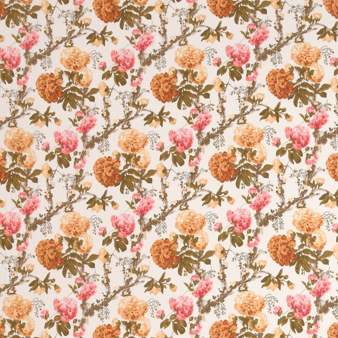 Bella Casa Fashion & Retail Ltd BEDSHEET 72 inch x 78 inch + 10 inch / Mustard & Pink / 100 % Pure Cotton Double Fitted Bedsheet Set 100% Cotton with 2 Pillow Covers Floral Design Mustard & Pink Colour - Scarlet Collection