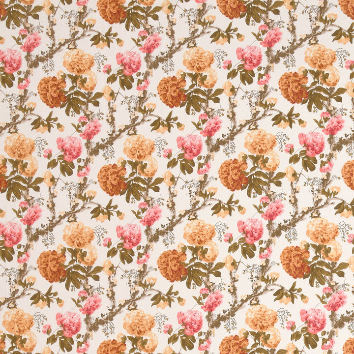 Bella Casa Fashion & Retail Ltd BEDSHEET 72 inch x 78 inch + 10 inch / Mustard & Pink / 100 % Pure Cotton Double Fitted Bedsheet Set 100% Cotton with 2 Pillow Covers Floral Design Mustard & Pink Colour - Scarlet Collection