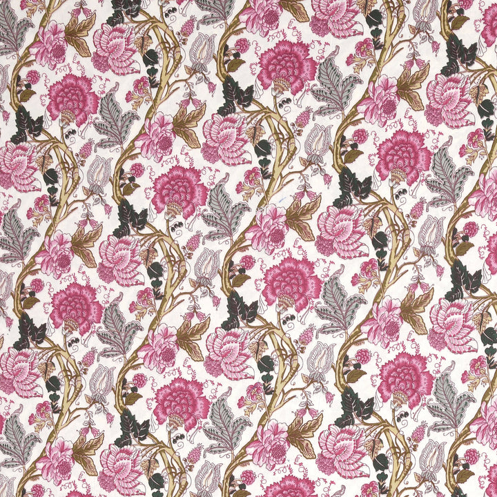 Bella Casa Fashion & Retail Ltd BEDSHEET 72 inch x 78 inch + 10 inch / Pink / 100 % Pure Cotton Double Fitted Bedsheet Set 100% Cotton with 2 Pillow Covers Floral Design Pink Colour - Scarlet Collection