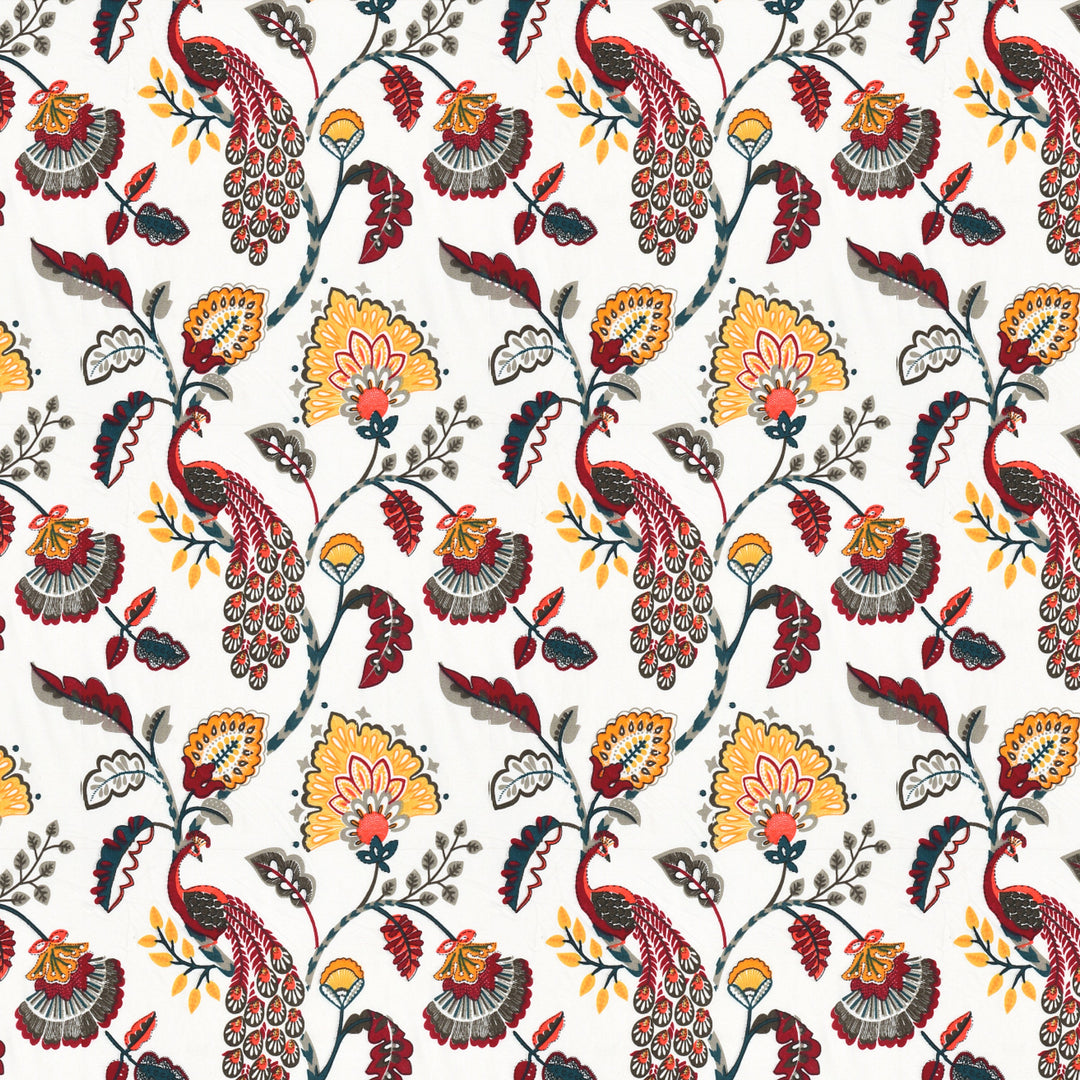 Bella Casa Fashion & Retail Ltd BEDSHEET 72 inch x 78 inch + 10 inch / Red & Mustard / 100 % Pure Cotton Double Fitted Bedsheet Set 100% Cotton with 2 Pillow Covers Floral Design Red & Mustard Colour - Scarlet Collection