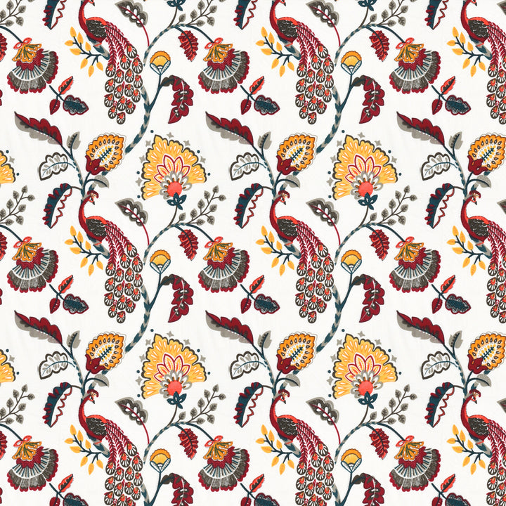 Bella Casa Fashion & Retail Ltd BEDSHEET 72 inch x 78 inch + 10 inch / Red & Mustard / 100 % Pure Cotton Double Fitted Bedsheet Set 100% Cotton with 2 Pillow Covers Floral Design Red & Mustard Colour - Scarlet Collection