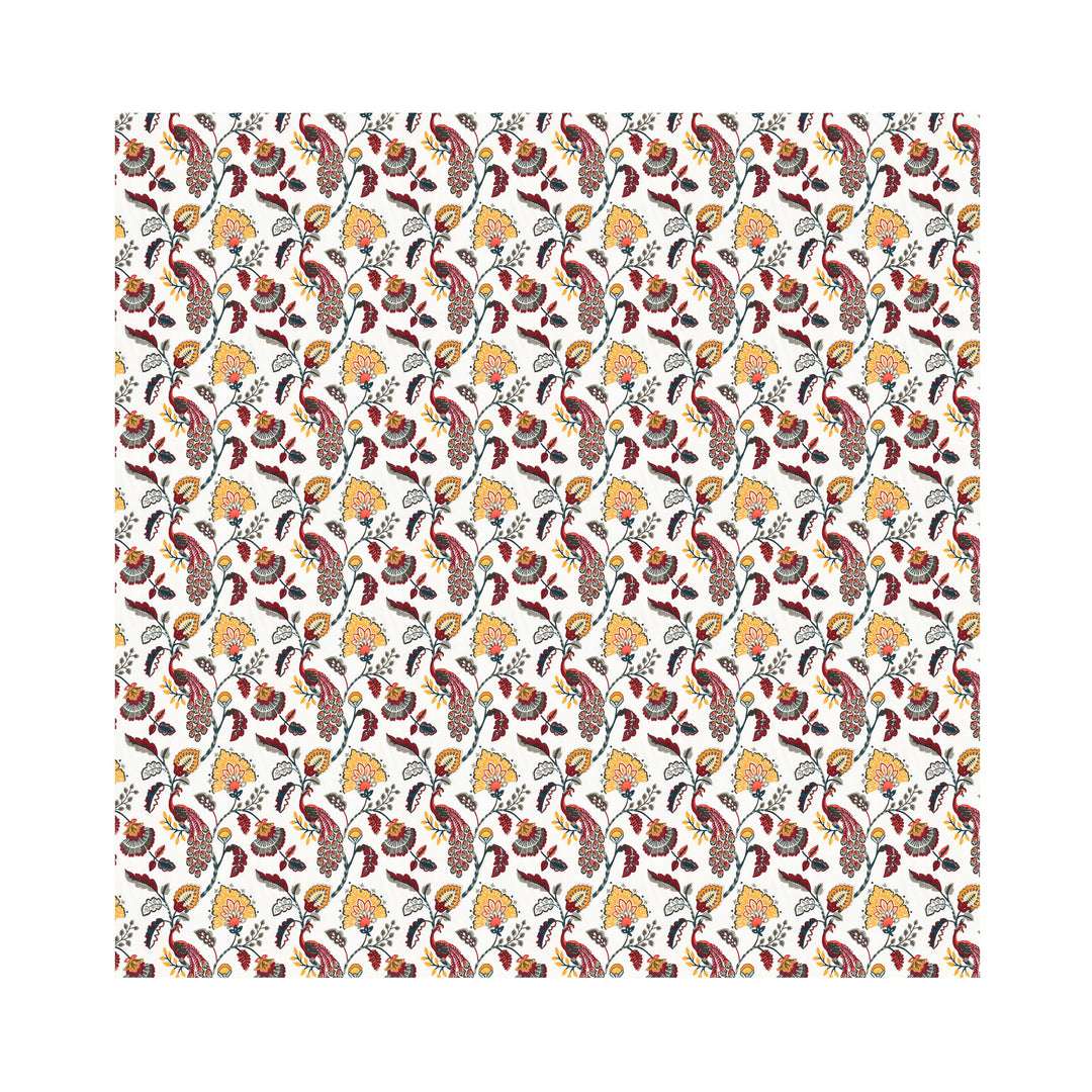 Bella Casa Fashion & Retail Ltd BEDSHEET 72 inch x 78 inch + 10 inch / Red & Mustard / 100 % Pure Cotton Double Fitted Bedsheet Set 100% Cotton with 2 Pillow Covers Floral Design Red & Mustard Colour - Scarlet Collection