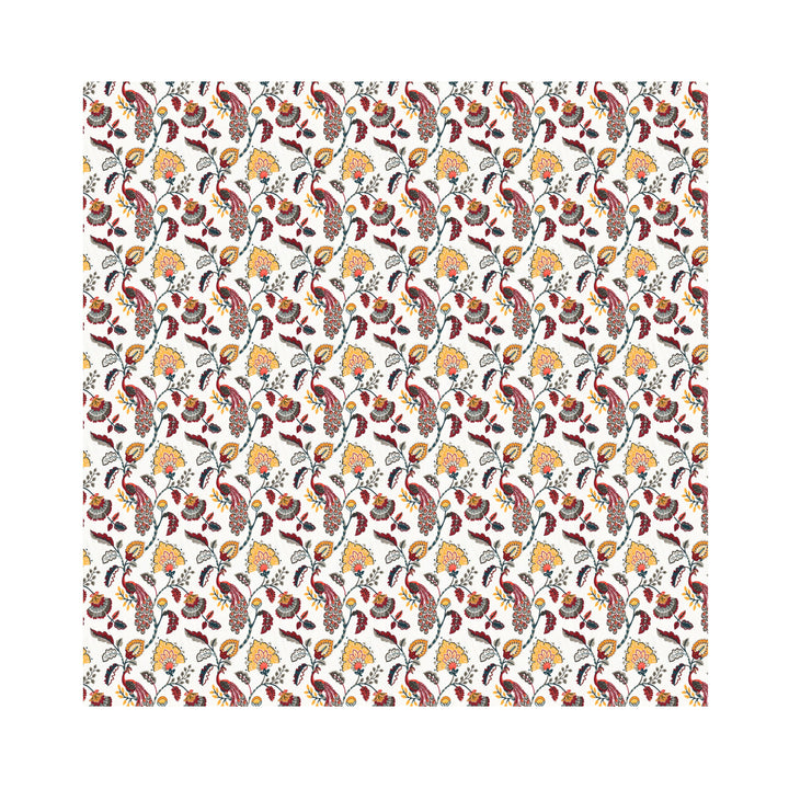 Bella Casa Fashion & Retail Ltd BEDSHEET 72 inch x 78 inch + 10 inch / Red & Mustard / 100 % Pure Cotton Double Fitted Bedsheet Set 100% Cotton with 2 Pillow Covers Floral Design Red & Mustard Colour - Scarlet Collection