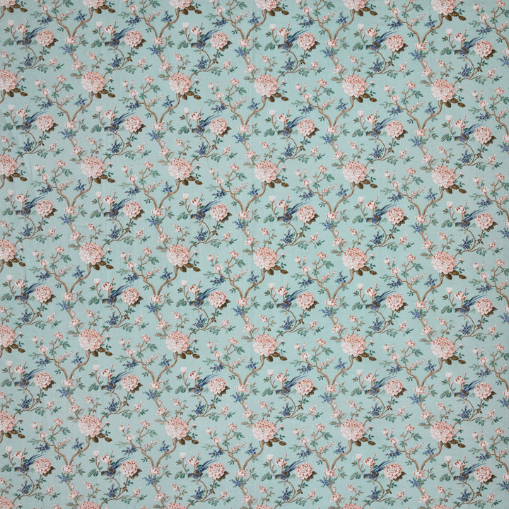 Bella Casa Fashion & Retail Ltd BEDSHEET 72 inch x 78 inch + 10 inch / Turquoise / 100 % Pure Cotton Double Fitted Bedsheet Set 100% Cotton with 2 Pillow Covers Floral Design Turquoise Colour - Scarlet Collection