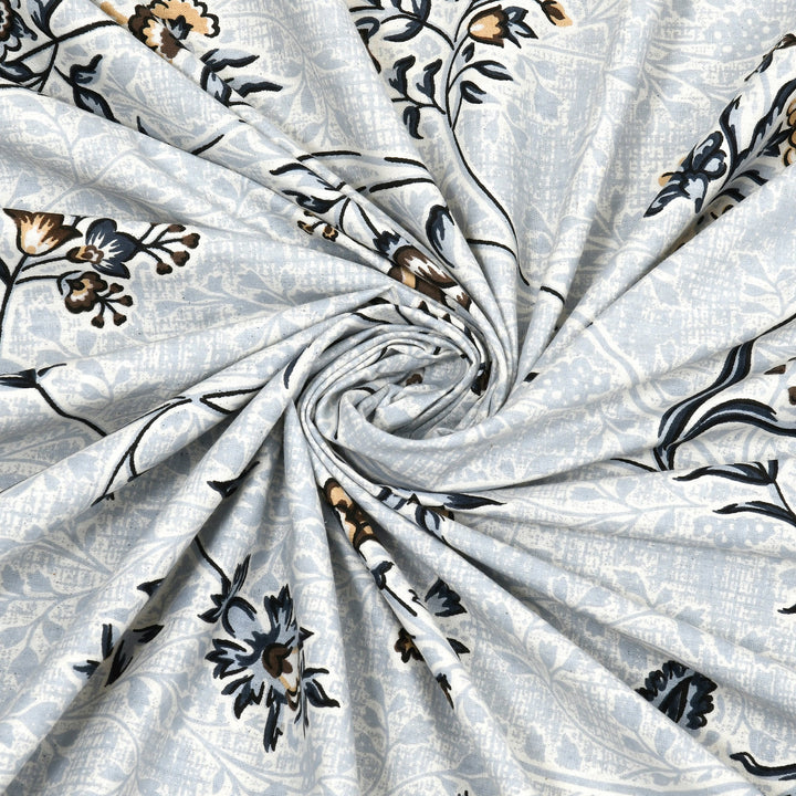Bella Casa Fashion & Retail Ltd BEDSHEET 87 X 107 Inch / Blue / Cotton Double King Size Bedsheet with 2 Pillow Covers Cotton Blue Colour - Ethnic Collection